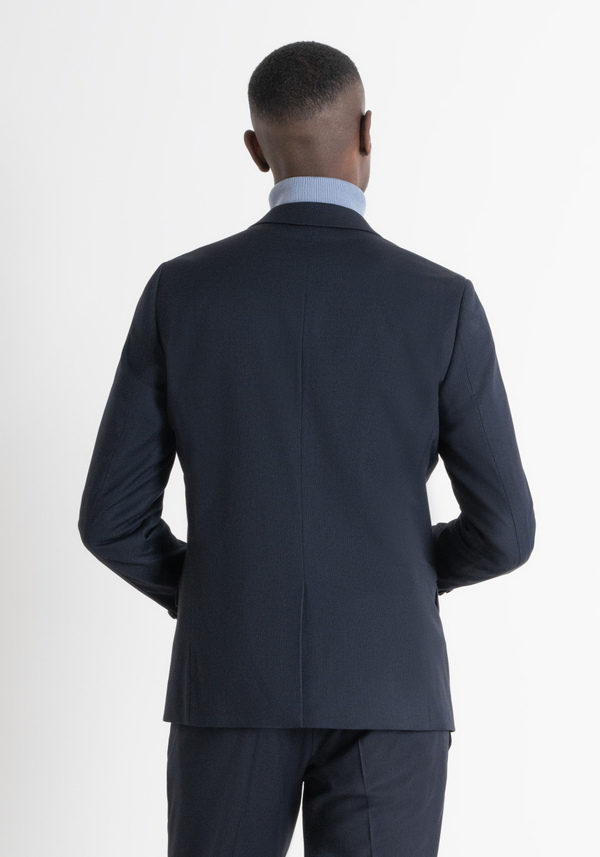VESTE « BONNIE » SLIM FIT BLEUE À MICRO-TEXTURE EN VISCOSE MÉLANGÉE - Antony Morato Online Shop