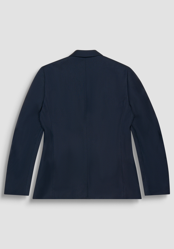 VESTE « BONNIE » SLIM FIT BLEUE À MICRO-TEXTURE EN VISCOSE MÉLANGÉE - Antony Morato Online Shop