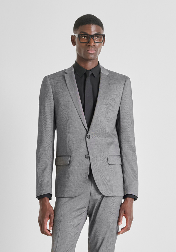 SLIM FIT "BONNIE" JACKET IN STRETCH VISCOSE WITH MICRO PATTERN - Antony Morato Online Shop