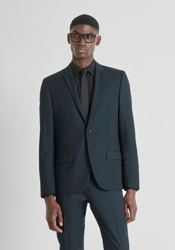 SLIM FIT "BONNIE" JACKET IN STRETCH VISCOSE WITH MICRO PATTERN - Antony Morato Online Shop