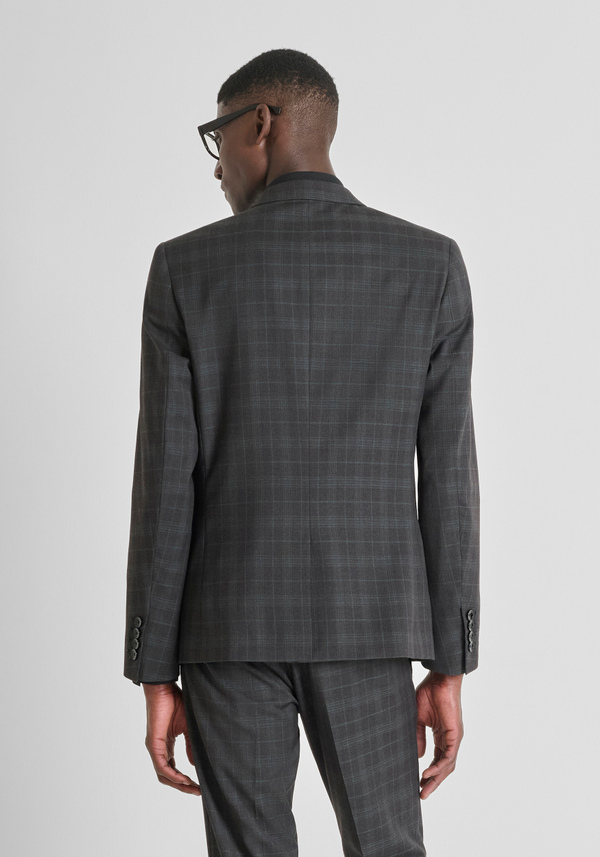 "BONNIE" SLIM FIT JACKET IN STRETCH VISCOSE WITH CHECK PATTERN - Antony Morato Online Shop