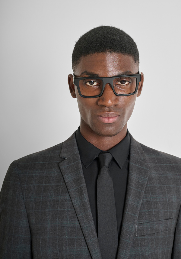 "BONNIE" SLIM FIT JACKET IN STRETCH VISCOSE WITH CHECK PATTERN - Antony Morato Online Shop