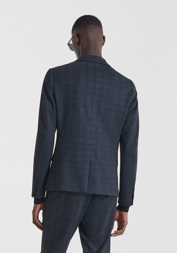 SUPER SLIM FIT JACKET "ASHE" IN VISCOSE BLEND STRETCH CLASSIC PATTERN - Antony Morato Online Shop