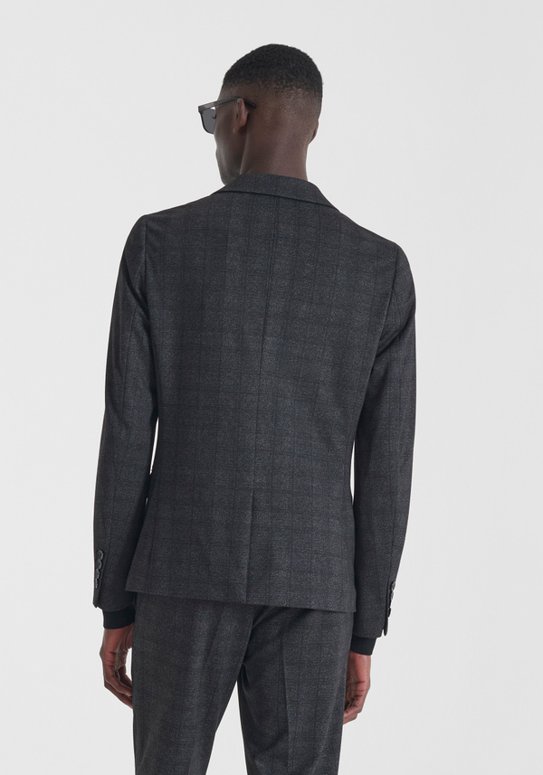 SUPER SLIM FIT JACKET "ASHE" IN VISCOSE BLEND STRETCH CLASSIC PATTERN - Antony Morato Online Shop