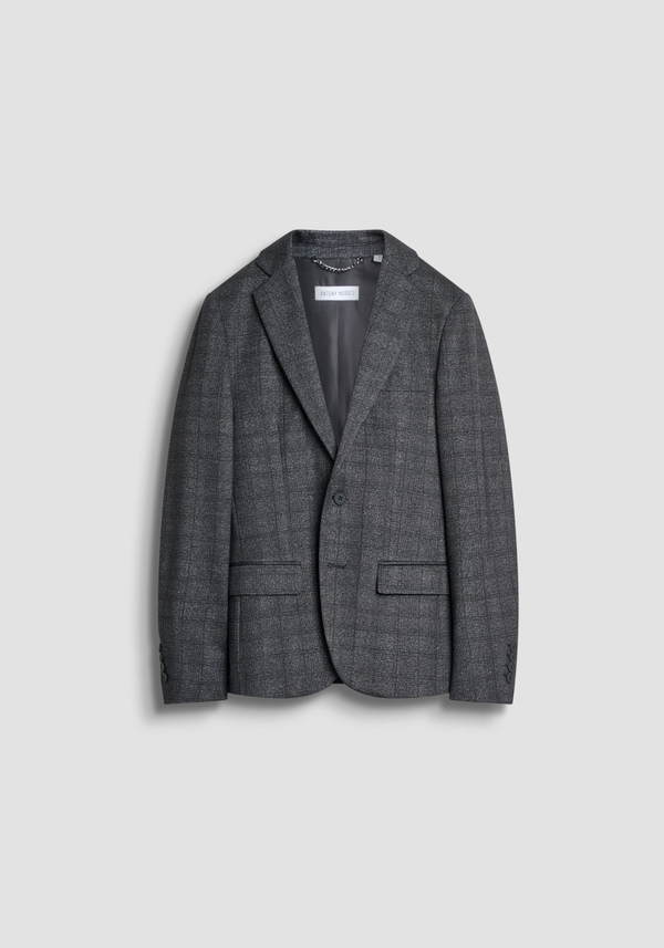 SUPER SLIM FIT JACKET "ASHE" IN VISCOSE BLEND STRETCH CLASSIC PATTERN - Antony Morato Online Shop
