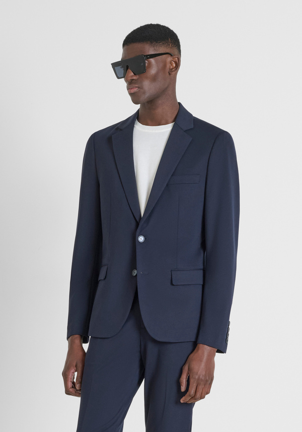 "ASHE" SUPER SLIM FIT JACKET IN STRETCH VISCOSE BLEND FABRIC - Antony Morato Online Shop