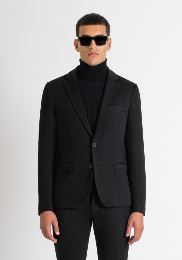 VESTE « ASHE » SUPER SLIM FIT NOIRE EN VISCOSE MÉLANGÉE - Antony Morato Online Shop