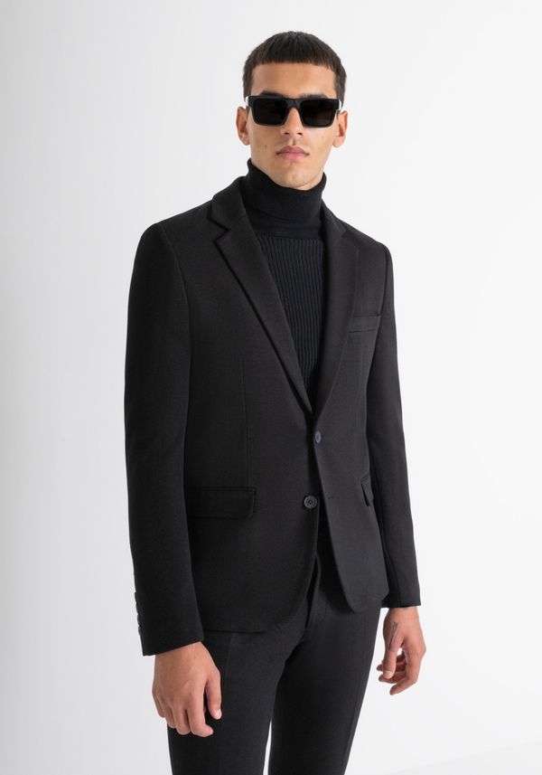 VESTE « ASHE » SUPER SLIM FIT NOIRE EN VISCOSE MÉLANGÉE - Antony Morato Online Shop