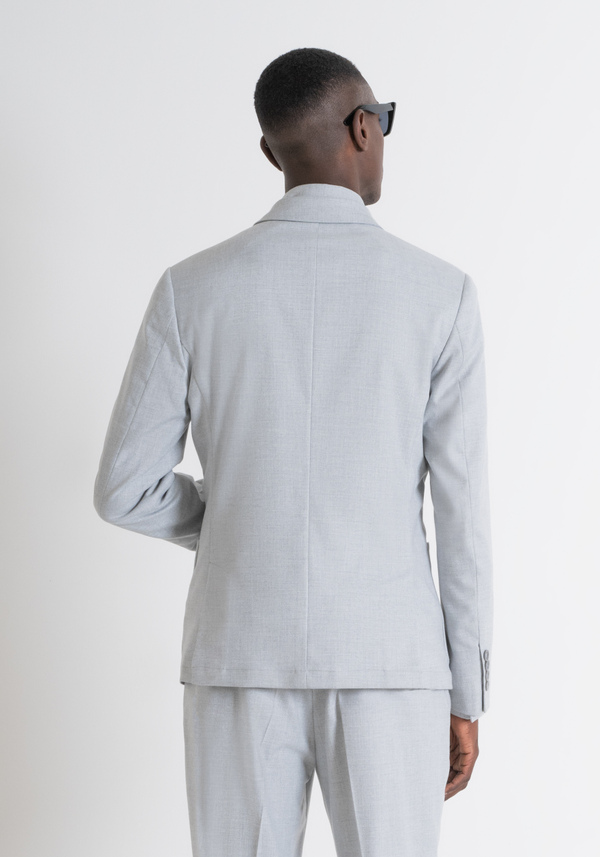 JACKE „KIM“ SLIM FIT AUS GRAU MELIERTEM STRETCH-VISKOSE-MISCHGEWEBE - Antony Morato Online Shop