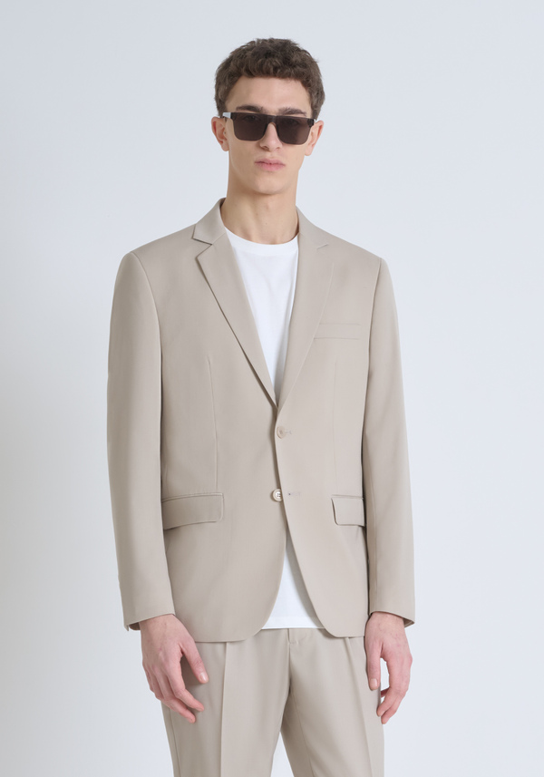 "CORA" REGULAR STRAIGHT FIT SINGLE-BREASTED JACKET IN STRETCH VISCOSE BLEND - Antony Morato Online Shop