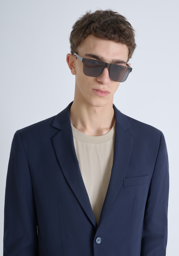 "CORA" REGULAR STRAIGHT FIT SINGLE-BREASTED JACKET IN STRETCH VISCOSE BLEND - Antony Morato Online Shop