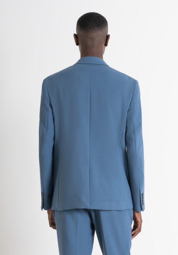 REGULAR FIT "CORA" JACKET IN BLUE VISCOSE AND WOOL BLEND FABRIC - Antony Morato Online Shop