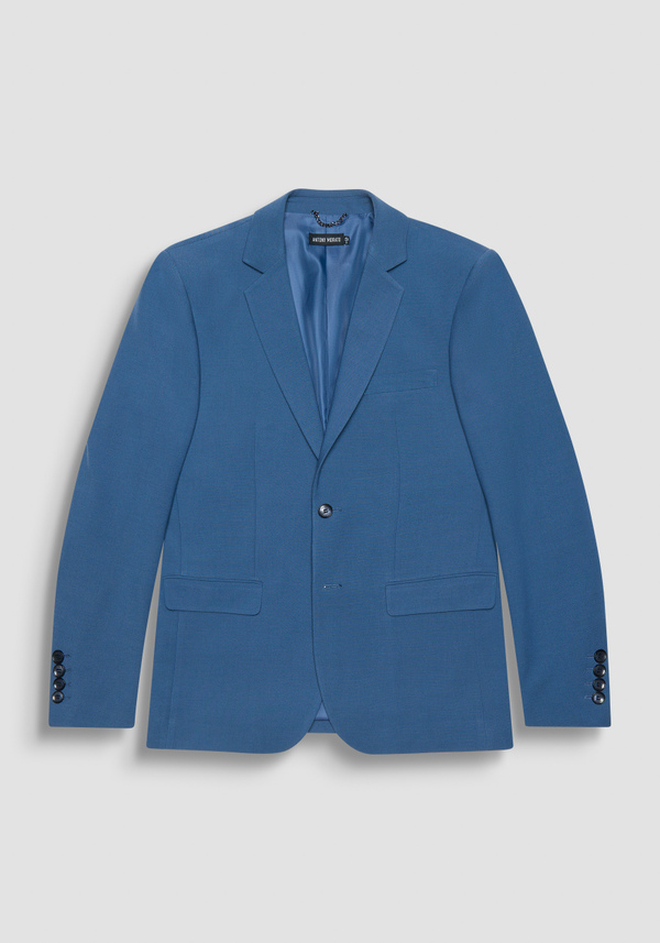 REGULAR FIT "CORA" JACKET IN BLUE VISCOSE AND WOOL BLEND FABRIC - Antony Morato Online Shop