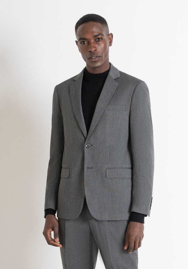 JACKE „CORA“ REGULAR FIT AUS VISKOSE-MISCHGEWEBE MIT MIKROMUSTER - Antony Morato Online Shop
