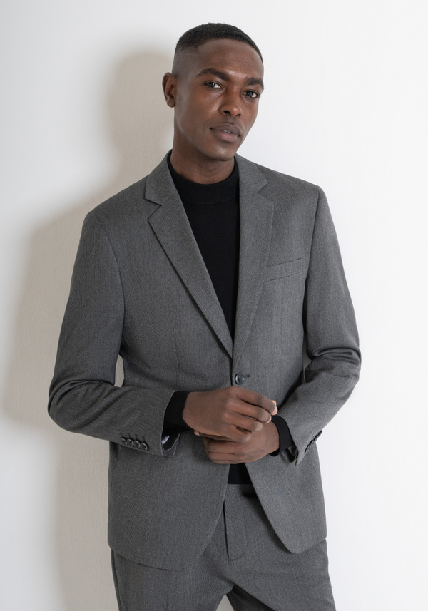 JACKE „CORA“ REGULAR FIT AUS VISKOSE-MISCHGEWEBE MIT MIKROMUSTER - Antony Morato Online Shop