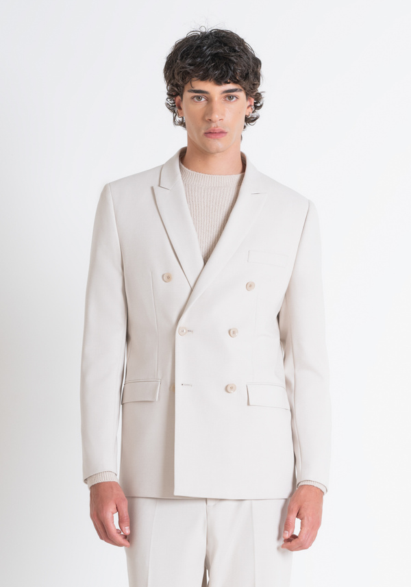 REGULAR FIT "ROGER" DOUBLE-BREASTED JACKET IN WOOL-BLEND FABRIC - Antony Morato Online Shop