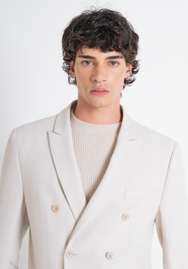 REGULAR FIT "ROGER" DOUBLE-BREASTED JACKET IN WOOL-BLEND FABRIC - Antony Morato Online Shop