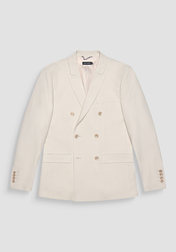 REGULAR FIT "ROGER" DOUBLE-BREASTED JACKET IN WOOL-BLEND FABRIC - Antony Morato Online Shop