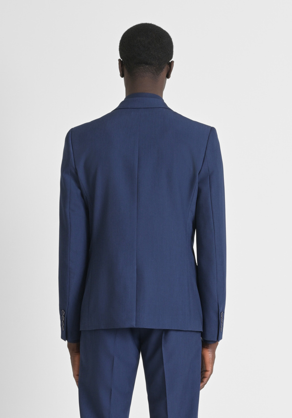 "BONNIE" SINGLE-BREASTED SLIM-FIT JACKET IN DENIM-EFFECT STRETCH VISCOSE BLEND - Antony Morato Online Shop
