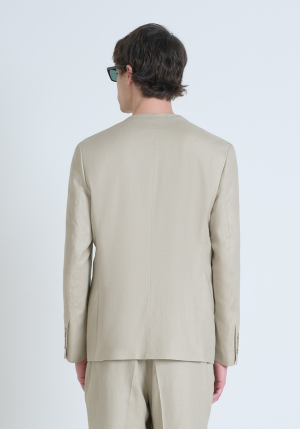 CHAQUETA REGULAR FIT «ELLIE» EN SARGA MEZCLA DE LINO Y VISCOSA - Antony Morato Online Shop