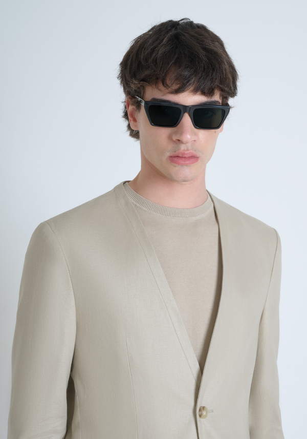 CHAQUETA REGULAR FIT «ELLIE» EN SARGA MEZCLA DE LINO Y VISCOSA - Antony Morato Online Shop