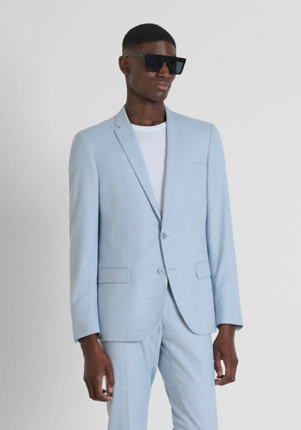 VESTE REGULAR FIT « LUIS » EN TISSU DE VISCOSE MÉLANGÉE ÉLASTIQUE AVEC FENTE SUR LE DOS - Antony Morato Online Shop