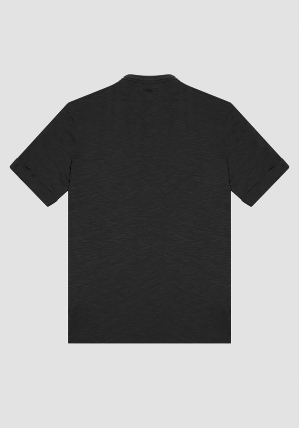 T-SHIRT EN COTON FLAMMÉ DE COUPE RÉGULIÈRE AVEC IMPRESSION DE LOGO CAOUTCHOUTÉ PAR INJECTION - Antony Morato Online Shop