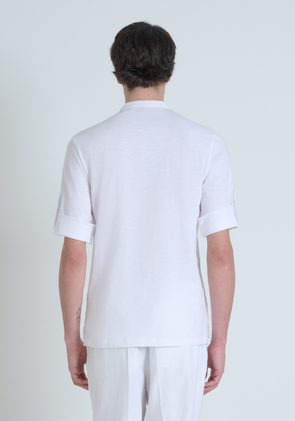 CAMISETA REGULAR FIT DE ALGODÓN FLAMEADO CON LOGOTIPO BORDADO - Antony Morato Online Shop