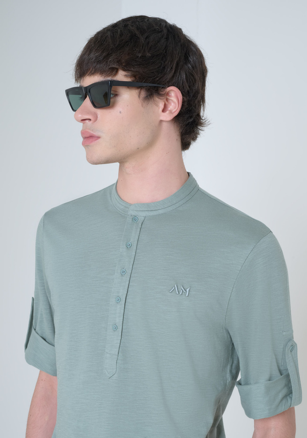 CAMISETA REGULAR FIT DE ALGODÓN FLAMEADO CON LOGOTIPO BORDADO - Antony Morato Online Shop