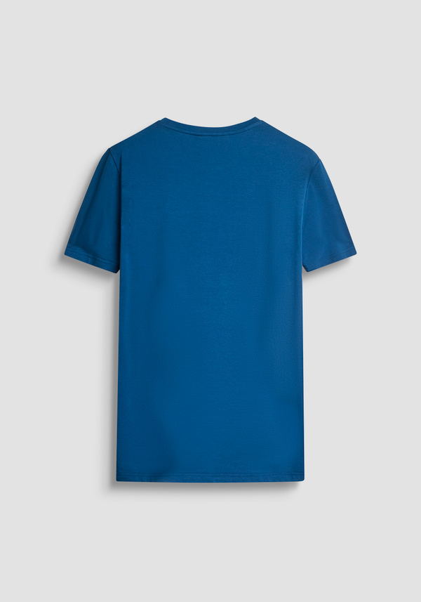 T-SHIRT À COL ROND COUPE SUPER SLIM EN COTON MODAL AVEC LOGO - Antony Morato Online Shop