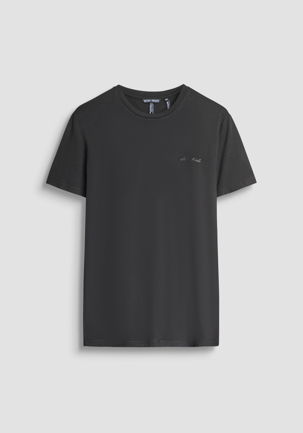 SUPER SLIM FIT T-SHIRT IN STRETCH COTTON WITH LOGO PRINT - Antony Morato Online Shop