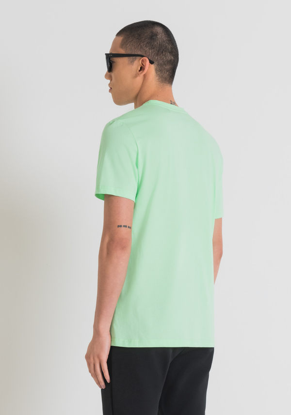 T-SHIRT REGULAR FIT EN COTON AVEC LOGO IMPRIMÉ DEVANT - Antony Morato Online Shop