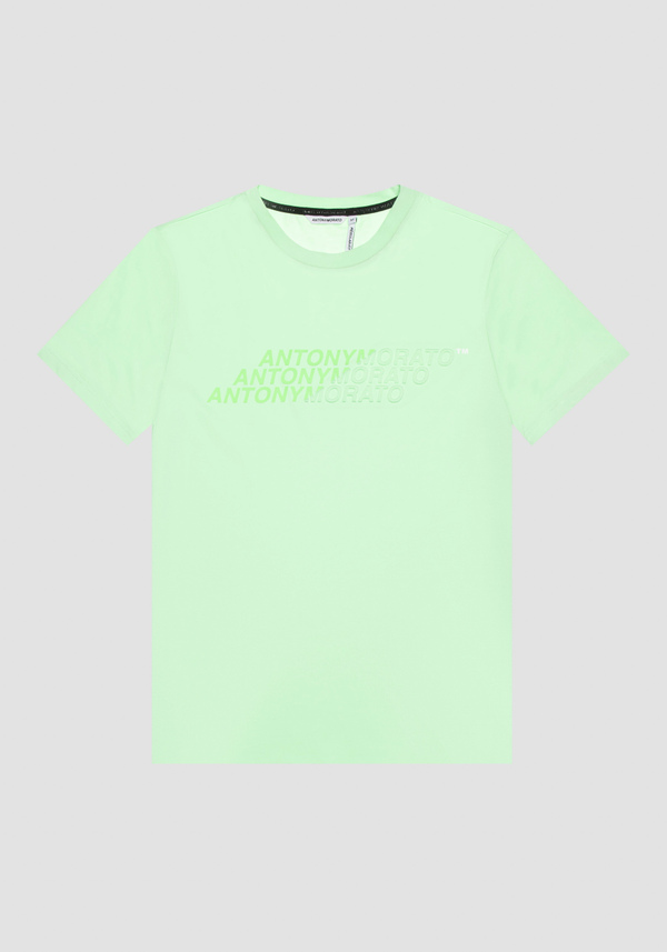 T-SHIRT REGULAR FIT EN COTON AVEC LOGO IMPRIMÉ DEVANT - Antony Morato Online Shop