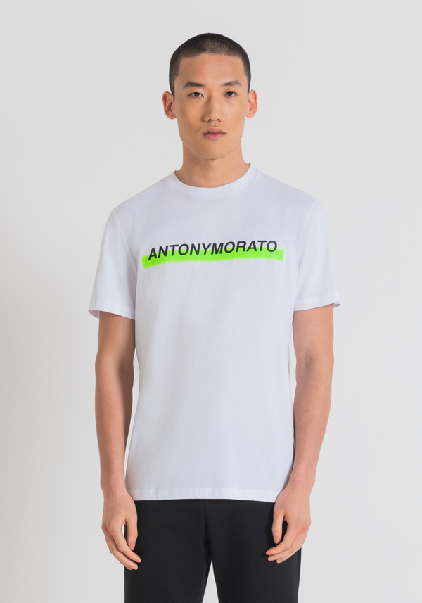 T-SHIRT REGULAR FIT IN COTONE CON STAMPA LOGO EFFETTO GOMMATO - Antony Morato Online Shop