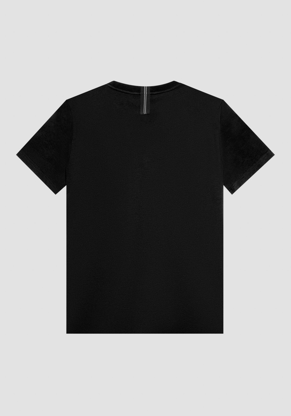 REGULAR FIT T-SHIRT IN COTTON WITH RUBBER-EFFECT LOGO PRINT - Antony Morato Online Shop