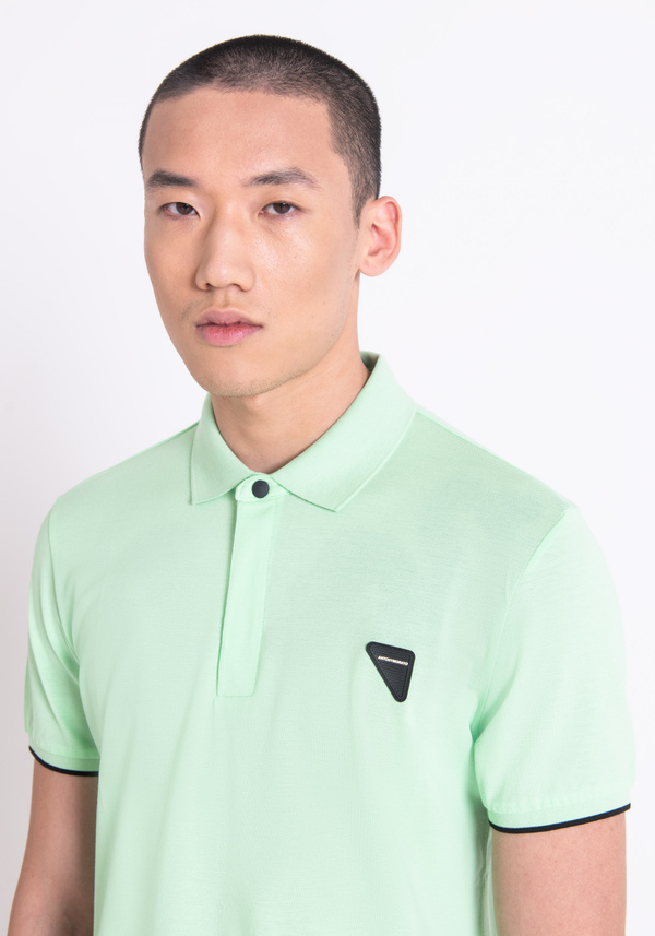 REGULAR FIT POLO SHIRT IN MERCERIZED PIQUE WITH LOGO PATCH - Antony Morato Online Shop