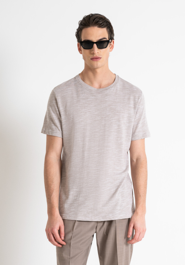 RELAXED FIT T-SHIRT IN STRUCTURED FLAME EFFECT COTTON - Antony Morato Online Shop