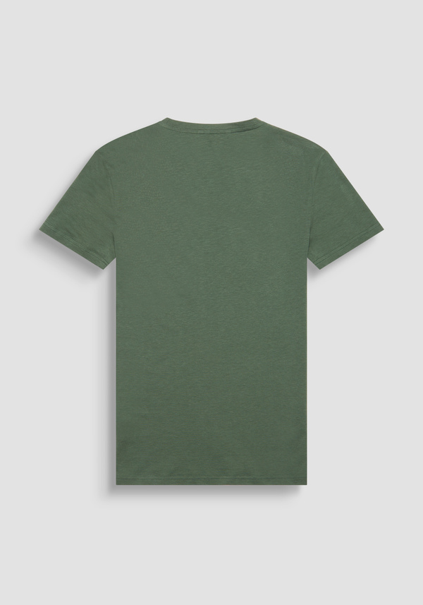 CAMISETA REGULAR FIT EN MEZCLA DE ALGODÓN Y VISCOSA CON LOGOTIPO DE GOMA ESTAMPADO - Antony Morato Online Shop