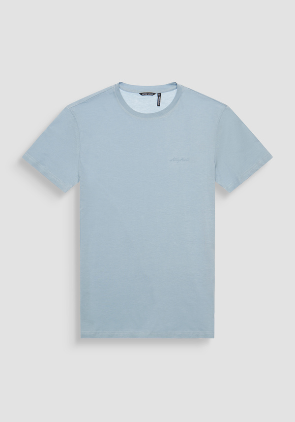 CAMISETA REGULAR FIT EN MEZCLA DE ALGODÓN Y VISCOSA CON LOGOTIPO DE GOMA ESTAMPADO - Antony Morato Online Shop