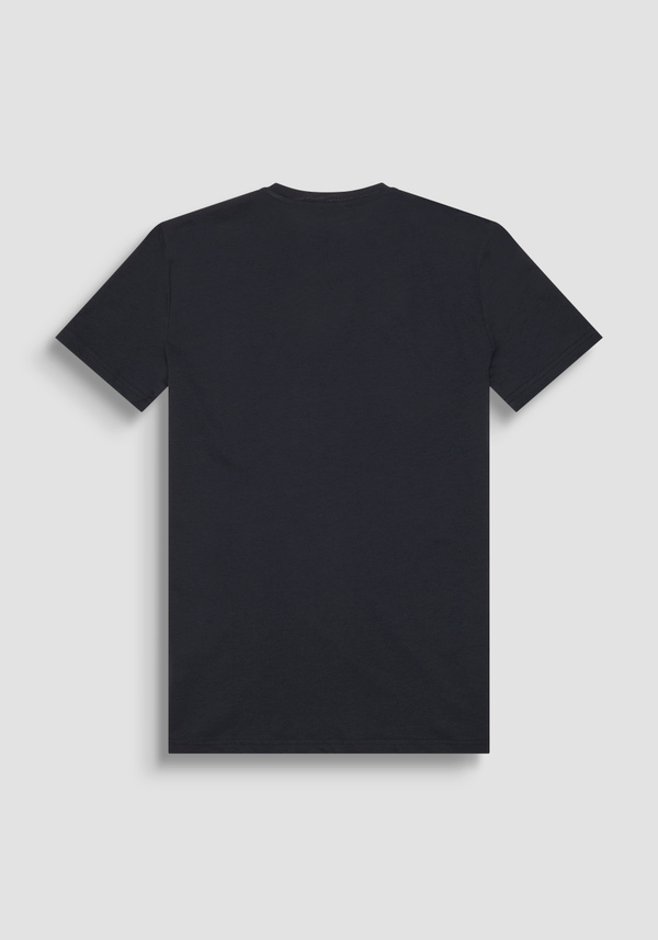 CAMISETA REGULAR FIT EN MEZCLA DE ALGODÓN Y VISCOSA CON LOGOTIPO DE GOMA ESTAMPADO - Antony Morato Online Shop