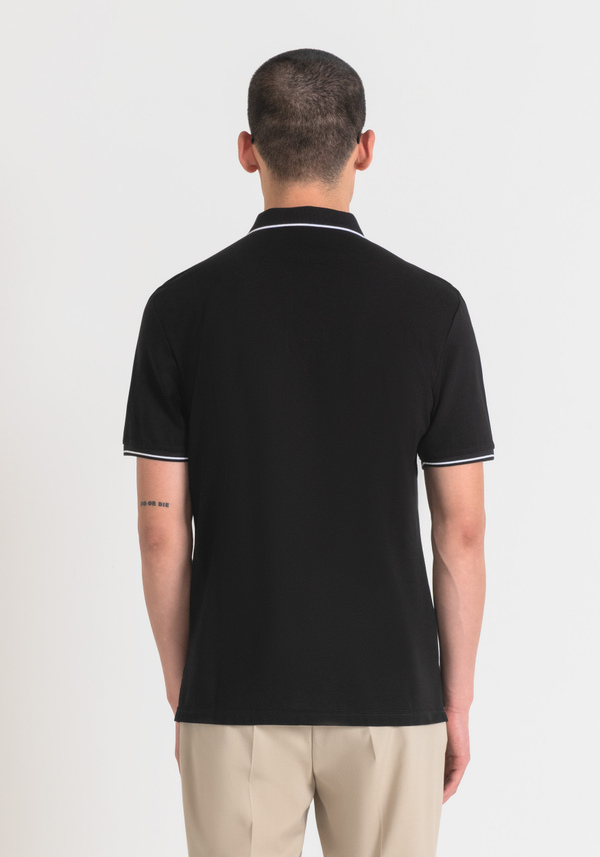 POLO REGULAR FIT EN PIQUÉ DE ALGODÓN MERCERIZADO CON LOGOTIPO ESTAMPADO - Antony Morato Online Shop