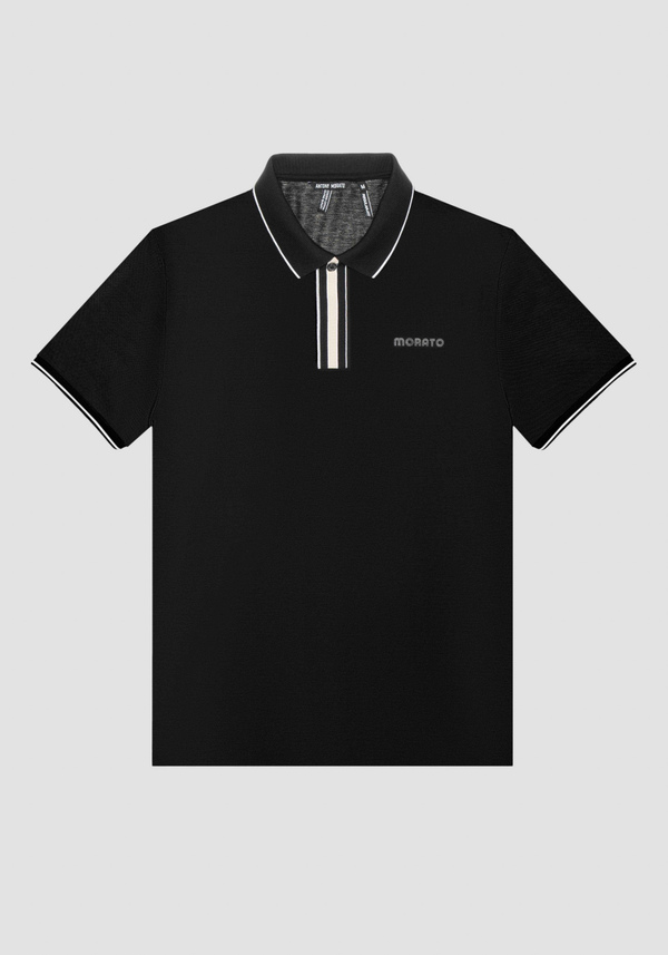 POLO REGULAR FIT EN PIQUÉ DE ALGODÓN MERCERIZADO CON LOGOTIPO ESTAMPADO - Antony Morato Online Shop