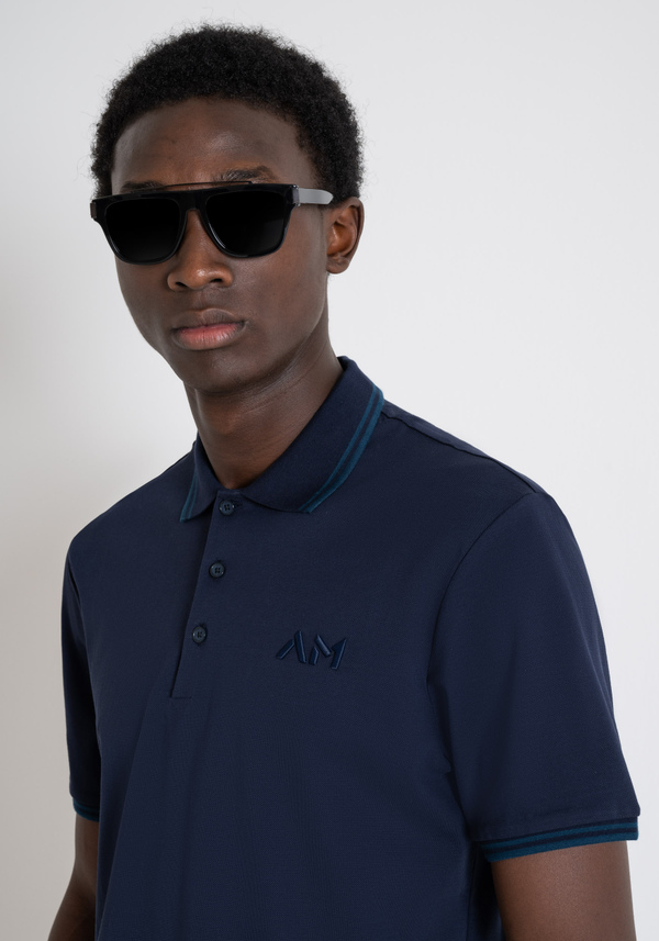 POLO REGULAR FIT DE PIQUÉ DE ALGODÓN CON LOGOTIPO BORDADO - Antony Morato Online Shop
