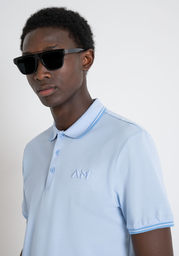 POLO EN COTON PIQUÉ À COUPE RÉGULIÈRE AVEC BRODERIE DU LOGO - Antony Morato Online Shop