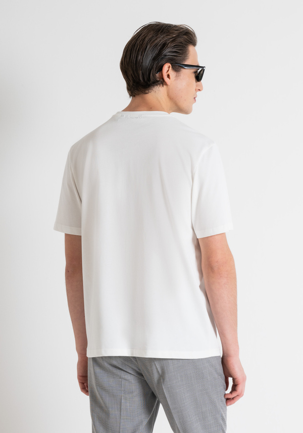 RELAXED FIT COTTON JERSEY T-SHIRT WITH CONTRASTING PRINT - Antony Morato Online Shop