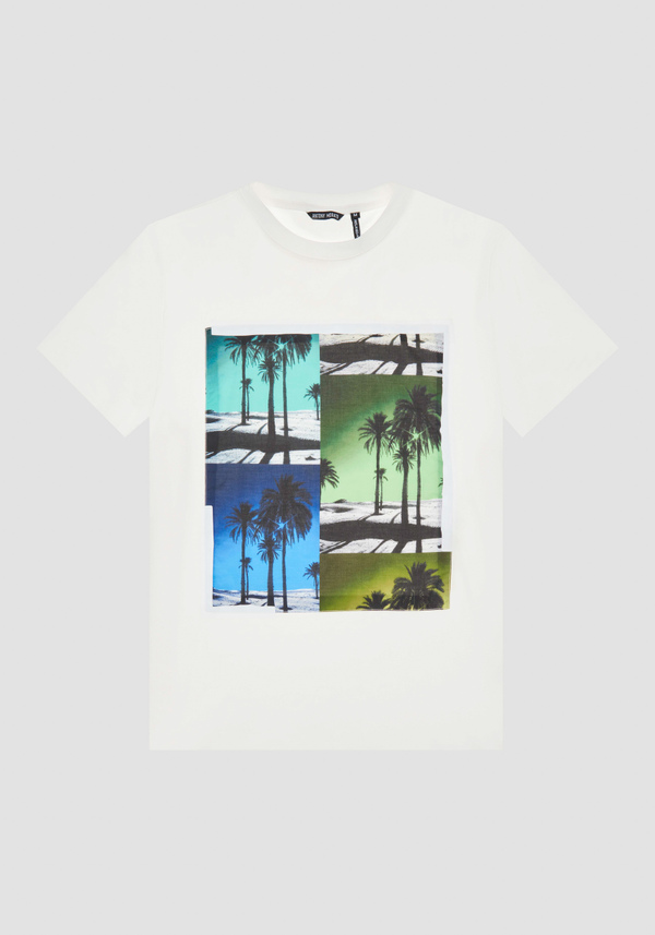 RELAXED FIT COTTON JERSEY T-SHIRT WITH CONTRASTING PRINT - Antony Morato Online Shop