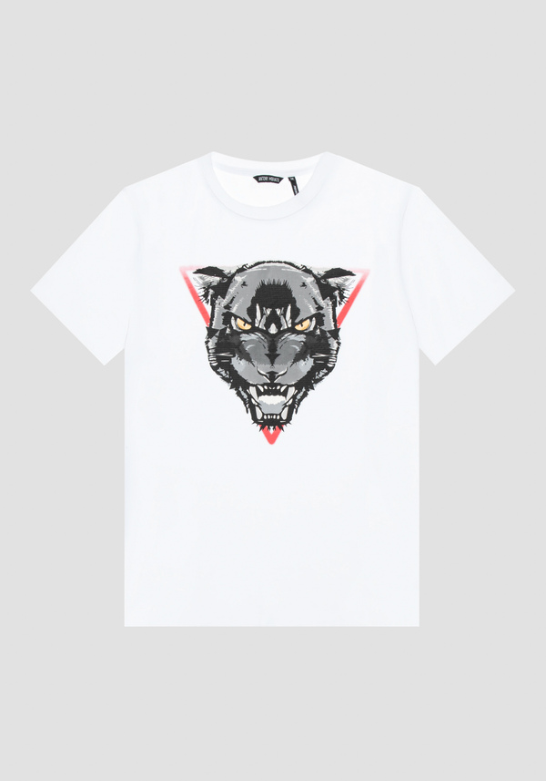 REGULAR FIT T-SHIRT IN COTTON JERSEY WITH WOLF PRINT - Antony Morato Online Shop