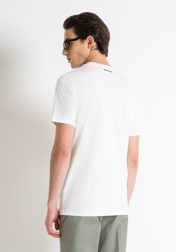 T-SHIRT REGULAR FIT EN JERSEY DE COTON AVEC IMPRESSION FLOCK DÉGRADÉ - Antony Morato Online Shop