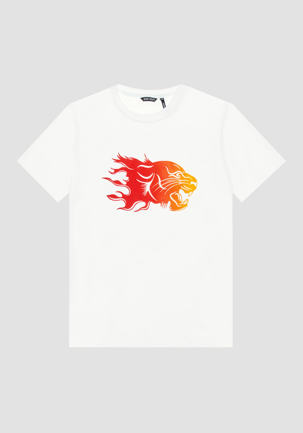 T-SHIRT REGULAR FIT EN JERSEY DE COTON AVEC IMPRESSION FLOCK DÉGRADÉ - Antony Morato Online Shop