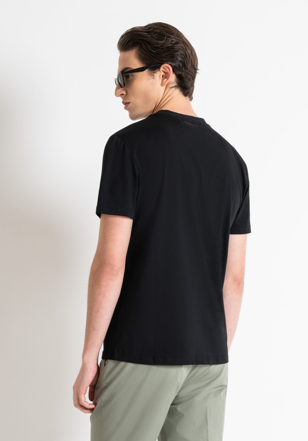 T-SHIRT REGULAR FIT EN JERSEY DE COTON AVEC IMPRESSION FLOCK DÉGRADÉ - Antony Morato Online Shop